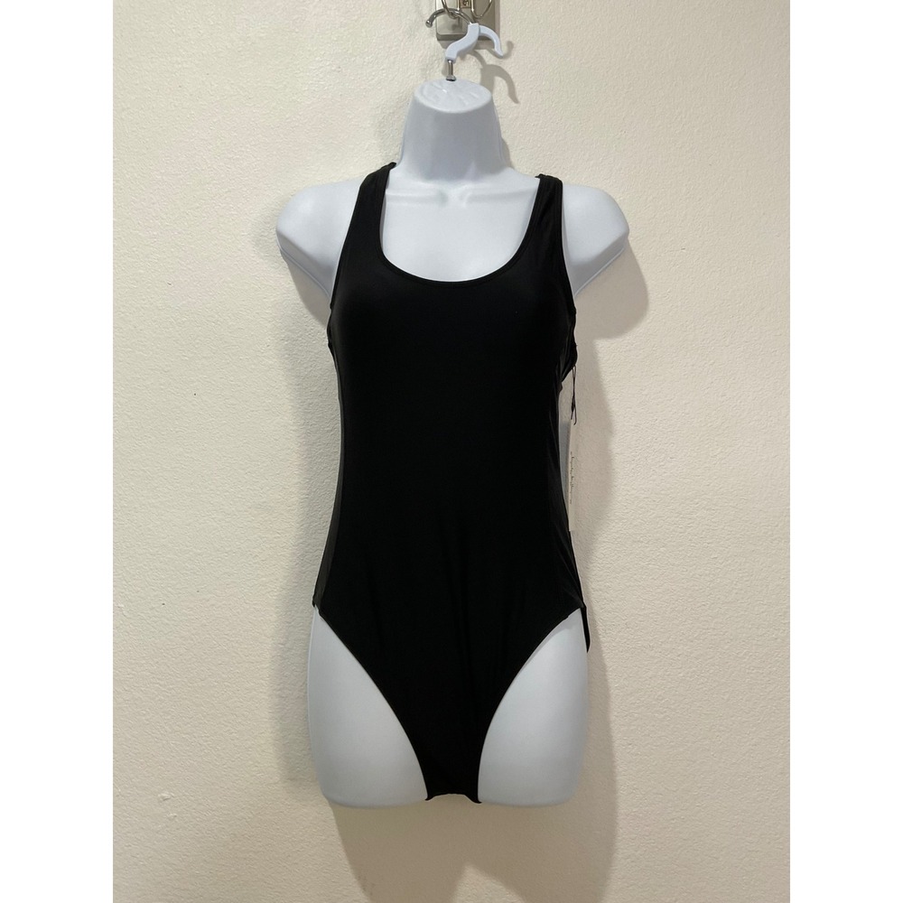 Nicole Miller Studio Black‎ Racerback One Piece Swimsuit NMOP-124 Small NWT